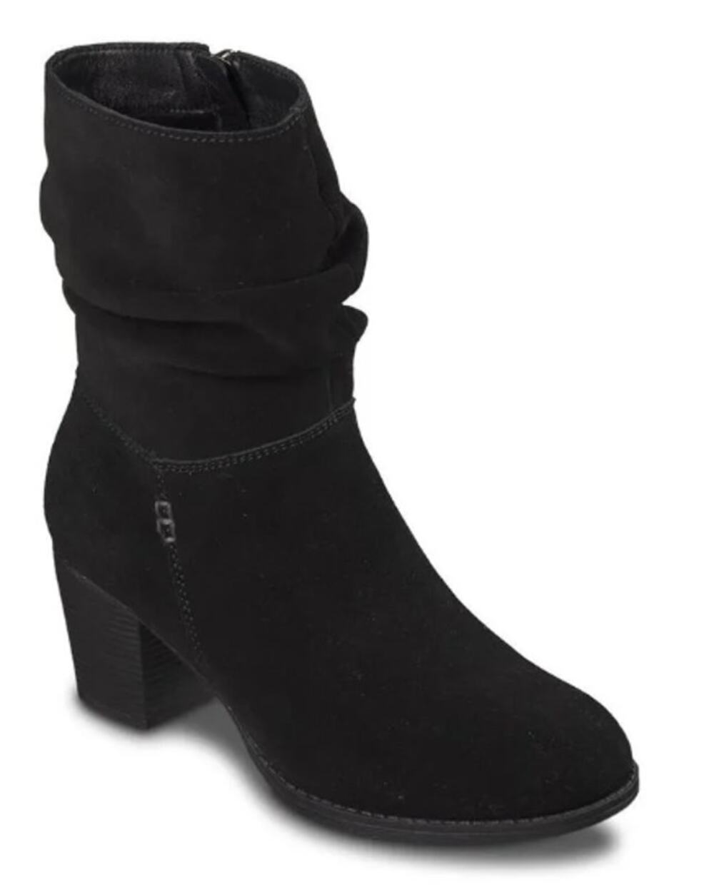 Skechers Womens Taxi Compelling Flirt Boot US 7 Black Suede Water Resistant NIB